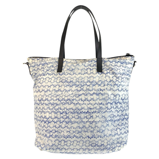 PRADA Tote Bag Nylon, Leather White blue black Tote Bag Shoulder Bag 2way Women Used Authentic