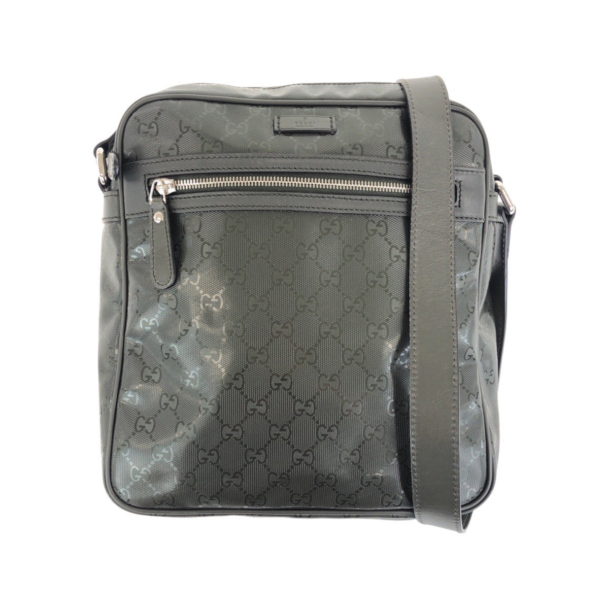 GUCCI Shoulder Bag 201448 leather Khaki Silver Metal GG implementation