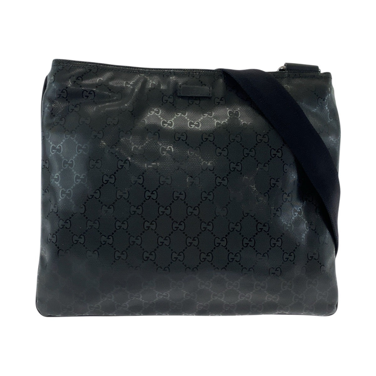 GUCCI Shoulder Bag 201446 PVC Black black Shoulder Bag Messenger Bag Unisex GG implementation mens Used Authentic