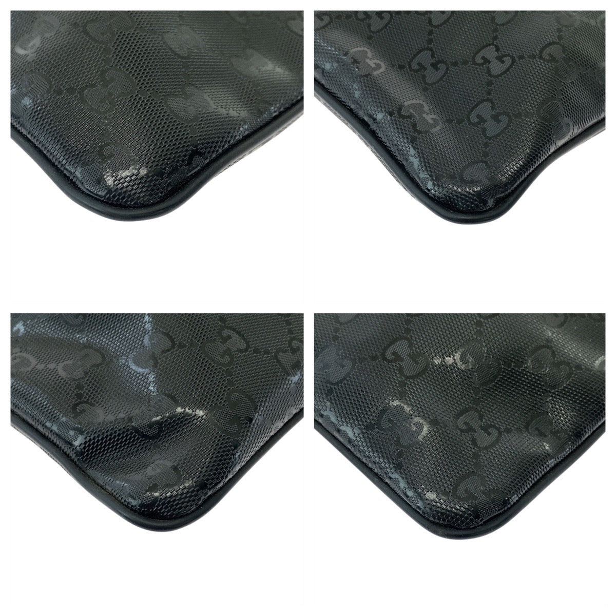 GUCCI Shoulder Bag 201446 PVC Black black Shoulder Bag Messenger Bag Unisex GG implementation mens Used Authentic
