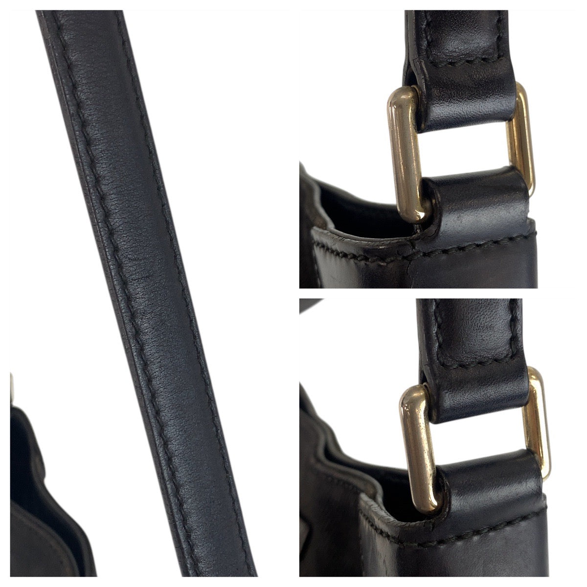 GUCCI Shoulder Bag 257296 Canvas, Leather black Women Used Authentic