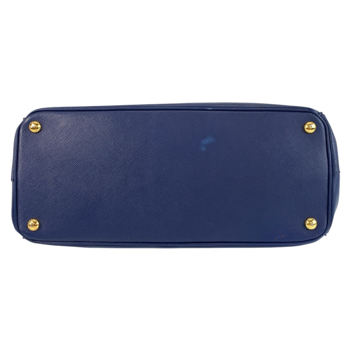 PRADA Handbag BN1786 leather Blue GoldMetal Handbag Tote Bag Safiano Galleria TriangleWith logo Women Used Authentic