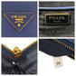 PRADA Handbag BN1786 leather Blue GoldMetal Handbag Tote Bag Safiano Galleria TriangleWith logo Women Used Authentic