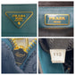 PRADA Tote Bag leather green 2way Tote Bag Safiano Triangle With logo Women Used Authentic