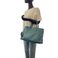 PRADA Tote Bag leather green 2way Tote Bag Safiano Triangle With logo Women Used Authentic
