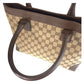 GUCCI Tote Bag 002 1119 GG canvas, leather Beige brown Tote Bag handbag Women Used Authentic