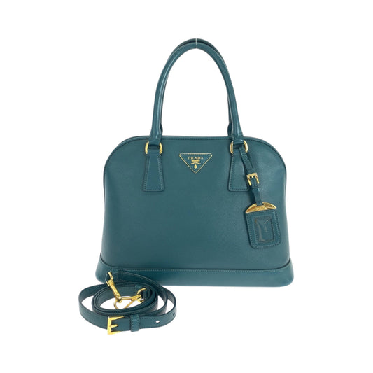 PRADA Shoulder Bag leather Green GoldMetal Saffiano Lacus