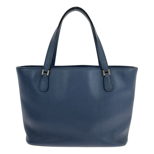 GUCCI Tote Bag 388561 leather Blue GoldMetal Tote Bag Shoulder Bag Interlocking Women Used Authentic