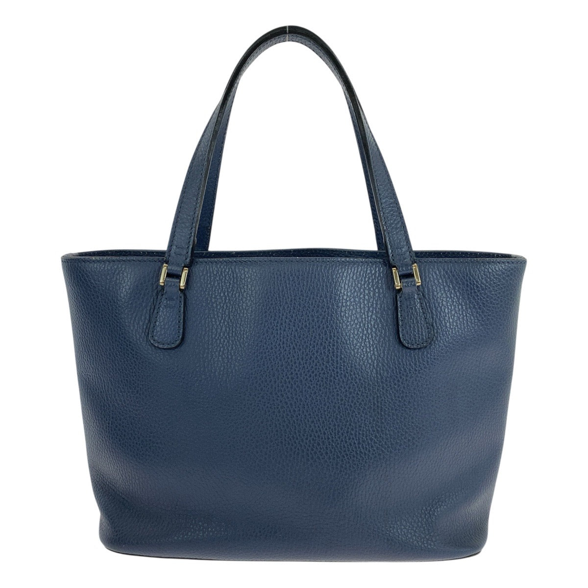 GUCCI Tote Bag 388561 leather Blue GoldMetal Tote Bag Shoulder Bag Interlocking Women Used Authentic