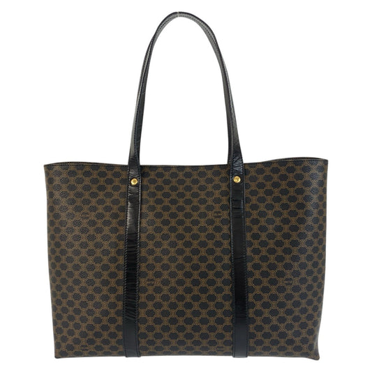 CELINE Tote Bag MC99/1 PVC Brown Black Gold Metal Tote Bag Shoulder Bag Macadam Women Used Authentic