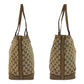 GUCCI Tote Bag 247209 GG canvas, leather Beige Gold Metal Tote Bag Shoulder Bag Women Used Authentic