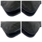 PRADA Clutch bag leather Black Orange SilverMetal Clutch bag business bag Triangle With logo Women Used Authentic