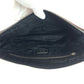 PRADA Clutch bag leather Black Orange SilverMetal Clutch bag business bag Triangle With logo Women Used Authentic