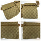 GUCCI Waist bag 28566 GG canvas Beige Gold Pink GoldMetal Waist Bag Bum Bag Sherry line Women Used Authentic