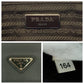 PRADA Business bag VR0078  leather Grey SilverMetal Business bag handbag Safiano Triangle With logo Women Used Authentic