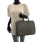 PRADA Business bag VR0078  leather Grey SilverMetal Business bag handbag Safiano Triangle With logo Women Used Authentic
