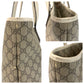 GUCCI Tote Bag 211137 GG Supreme canvas, leather Beige Ivory Tote Bag Shoulder Bag Women Used Authentic