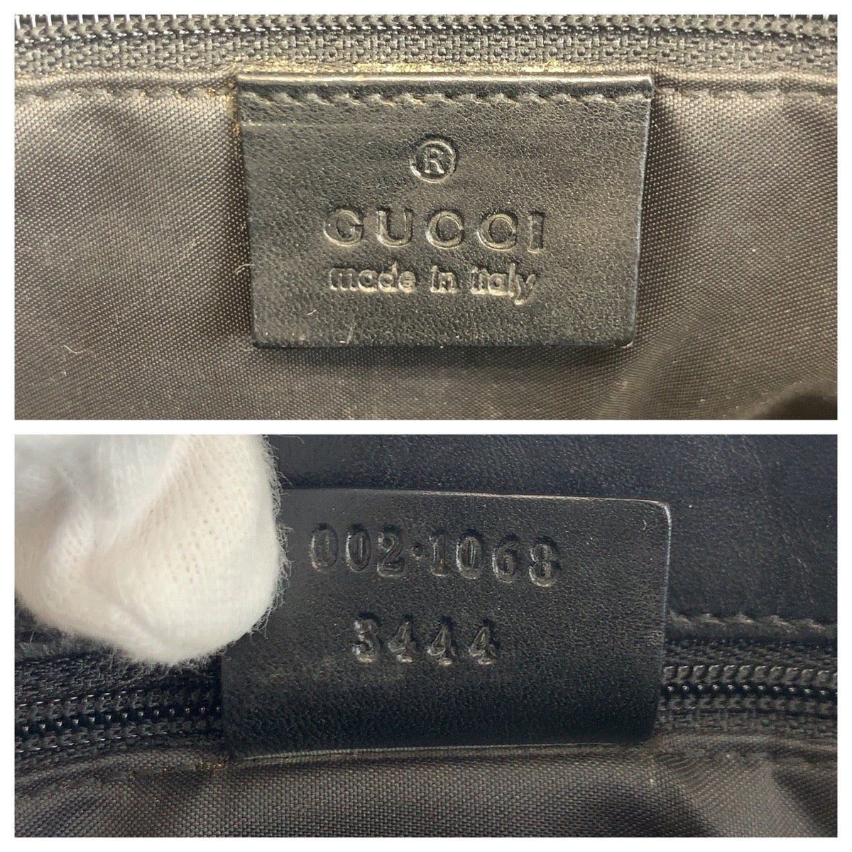 GUCCI Handbag 002 1068 GG canvas, leather black Hobo Handbag Jackie Women Used Authentic