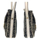 FENDI Shoulder Bag Canvas, Leather Black White Gold Metal Shoulder Bag pochette Zucchino Mamma Women Used Authentic