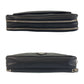 PRADA Clutch bag leather Black SilverMetal Clutch bag business bag Triangle With logo mens Used Authentic