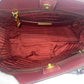 PRADA Handbag leather Red Wine Red Gold Metal Handbag Tote Bag Shoulder Bag 2WAY Safiano Triangle With logo Women Used Authentic
