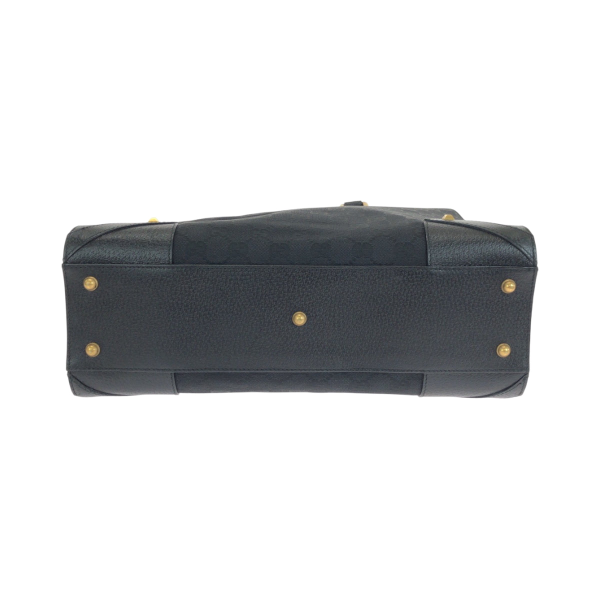 GUCCI Tote Bag 120897 GG canvas Black GoldMetal Tote Bag Shoulder Bag Women Used Authentic
