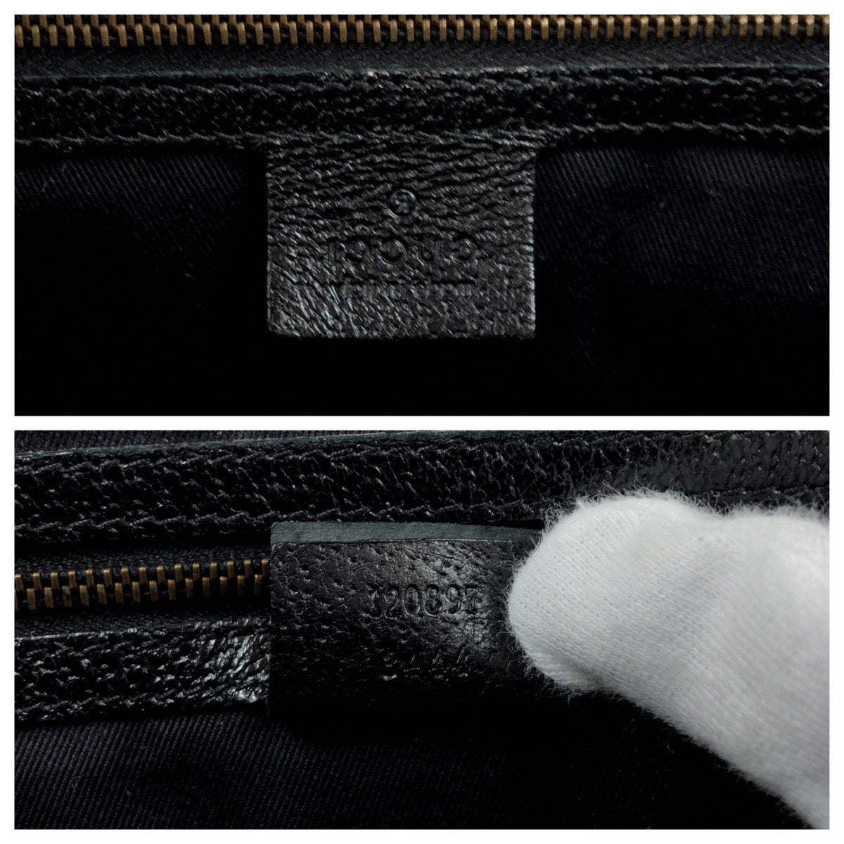GUCCI Tote Bag 120897 GG canvas Black GoldMetal Tote Bag Shoulder Bag Women Used Authentic
