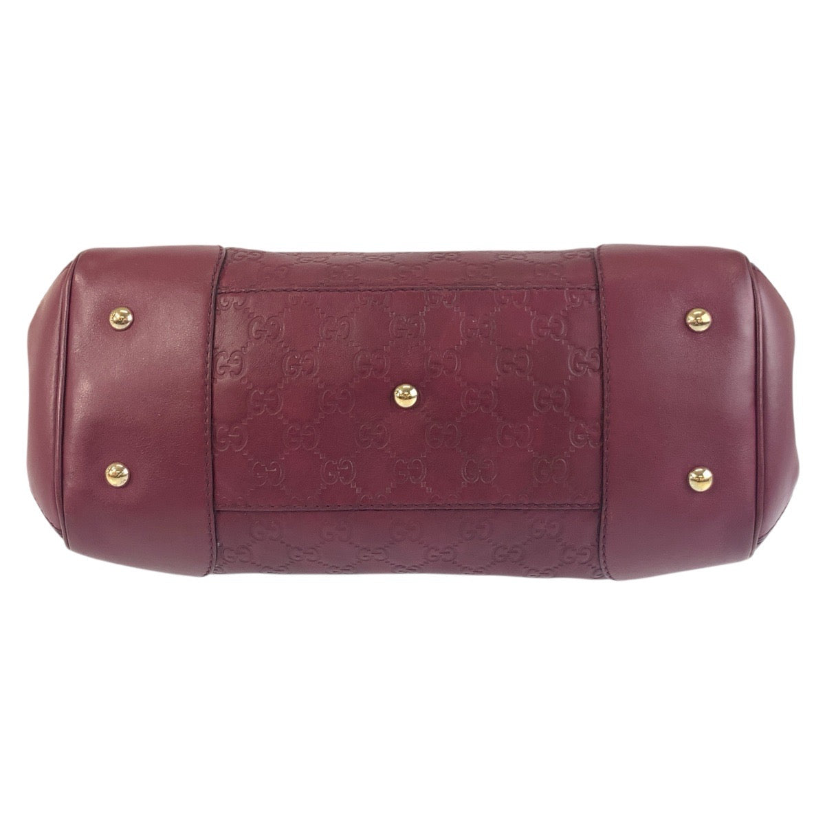 GUCCI Tote Bag 257063 leather Wine Red Gold Metal Tote Bag Shoulder Bag Guccisima Mayfair Women Used Authentic