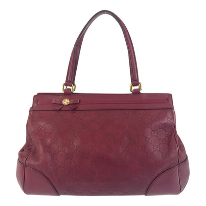 GUCCI Tote Bag 257063 leather Wine Red Gold Metal Tote Bag Shoulder Bag Guccisima Mayfair Women Used Authentic