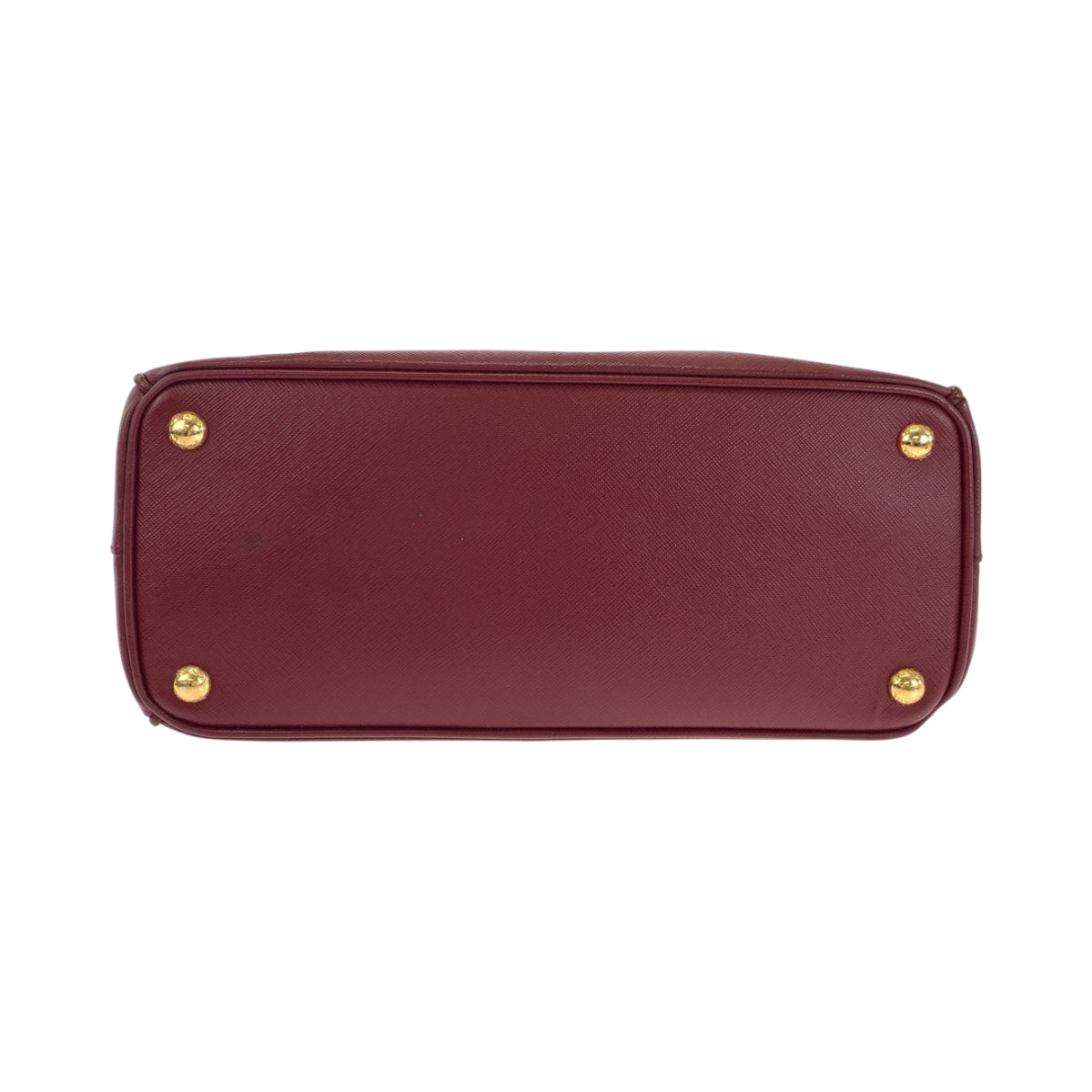 PRADA Shoulder Bag leather Bordeaux Gold Metal Safiano Galleria