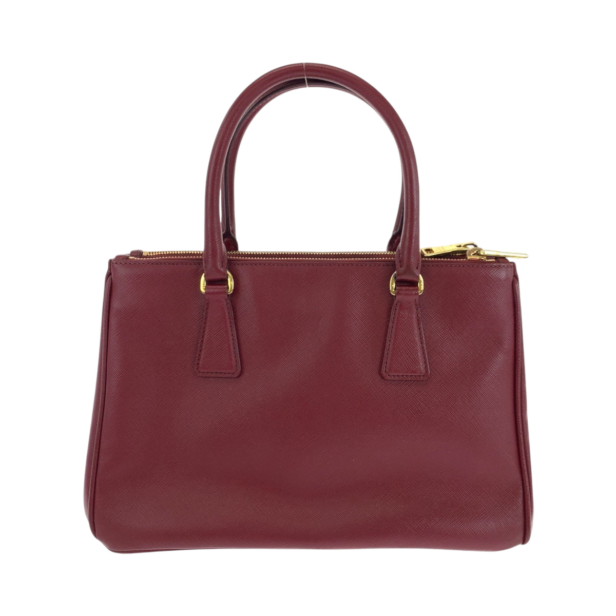 PRADA Shoulder Bag leather Bordeaux Gold Metal Safiano Galleria
