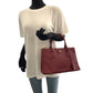 PRADA Shoulder Bag leather Bordeaux Gold Metal Safiano Galleria