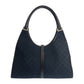 GUCCI Shoulder Bag 002 1066 GG canvas, leather Black SilverMetal Jackie Women Used Authentic