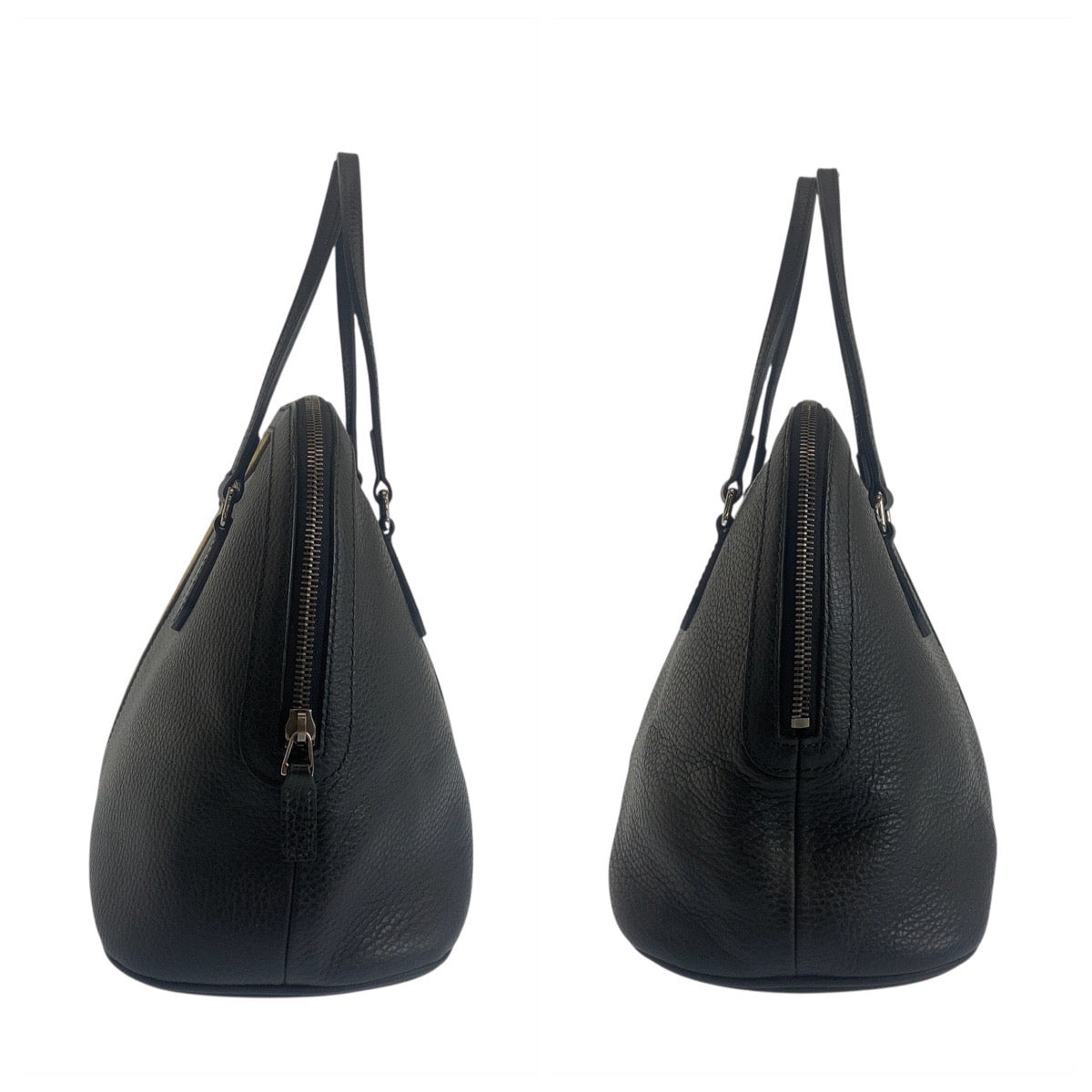 GUCCI Handbag 420023 leather Black Black Beige SilverMetal Sherry line Women Used Authentic
