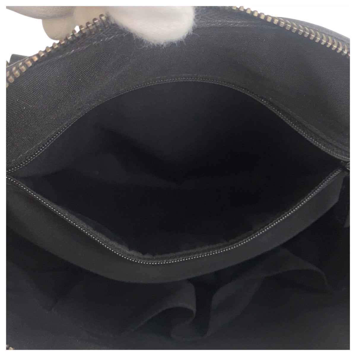 GUCCI Handbag 420023 leather Black Black Beige SilverMetal Sherry line Women Used Authentic