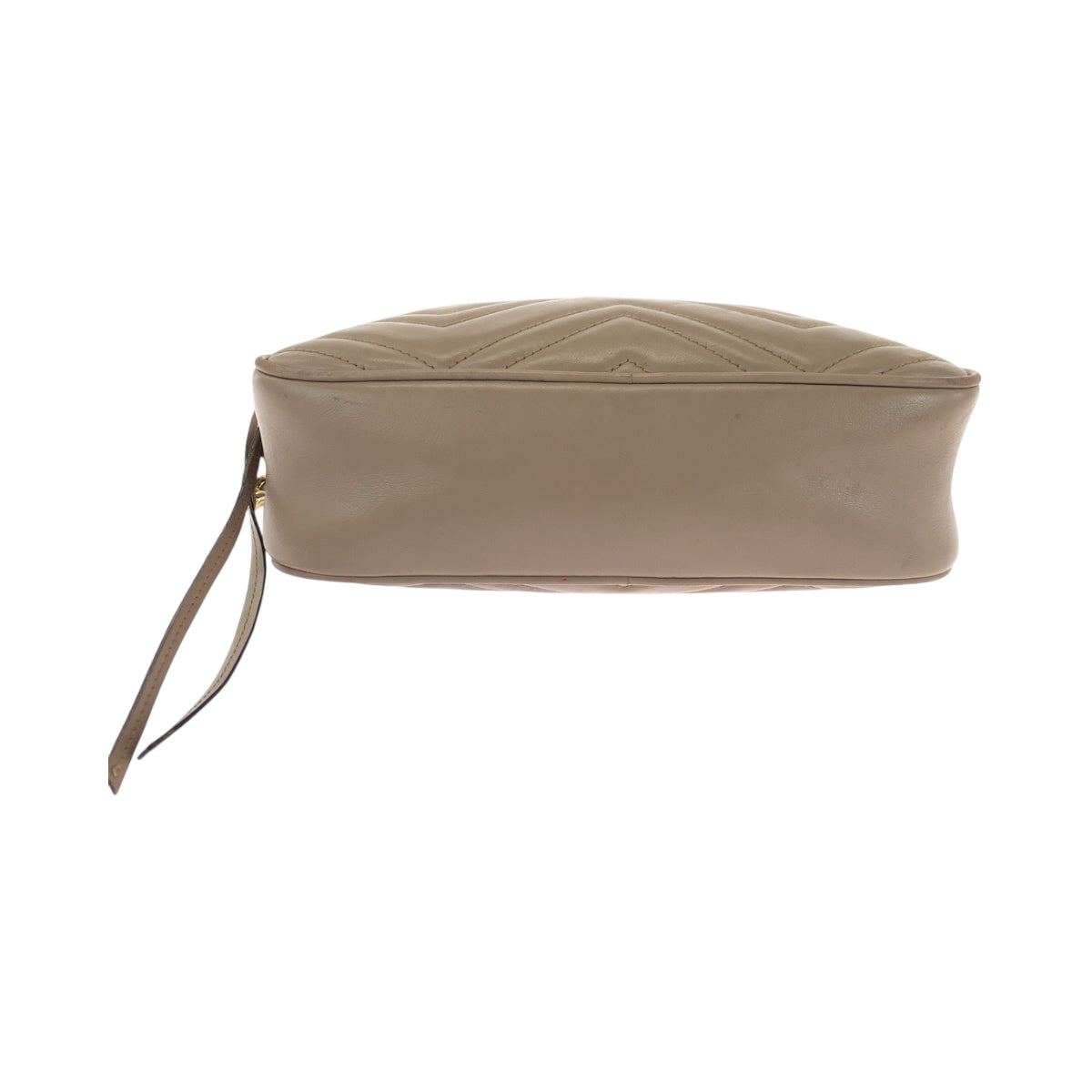GUCCI Shoulder Bag 447632 leather Beige Gold Metal quilting GG Marmont