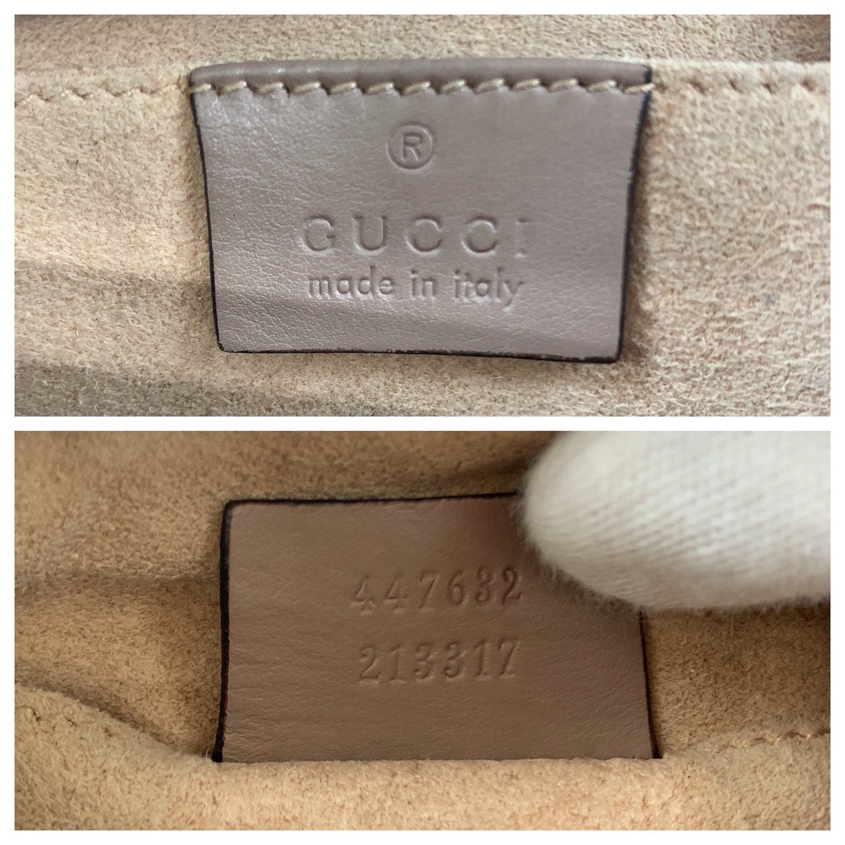 GUCCI Shoulder Bag 447632 leather Beige Gold Metal quilting GG Marmont