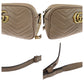 GUCCI Shoulder Bag 447632 leather Beige Gold Metal quilting GG Marmont