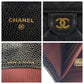 CHANEL Long Wallet Purse Caviar skin Black GoldMetal Long Wallet Purse Matrasse COCO Mark Women Used Authentic