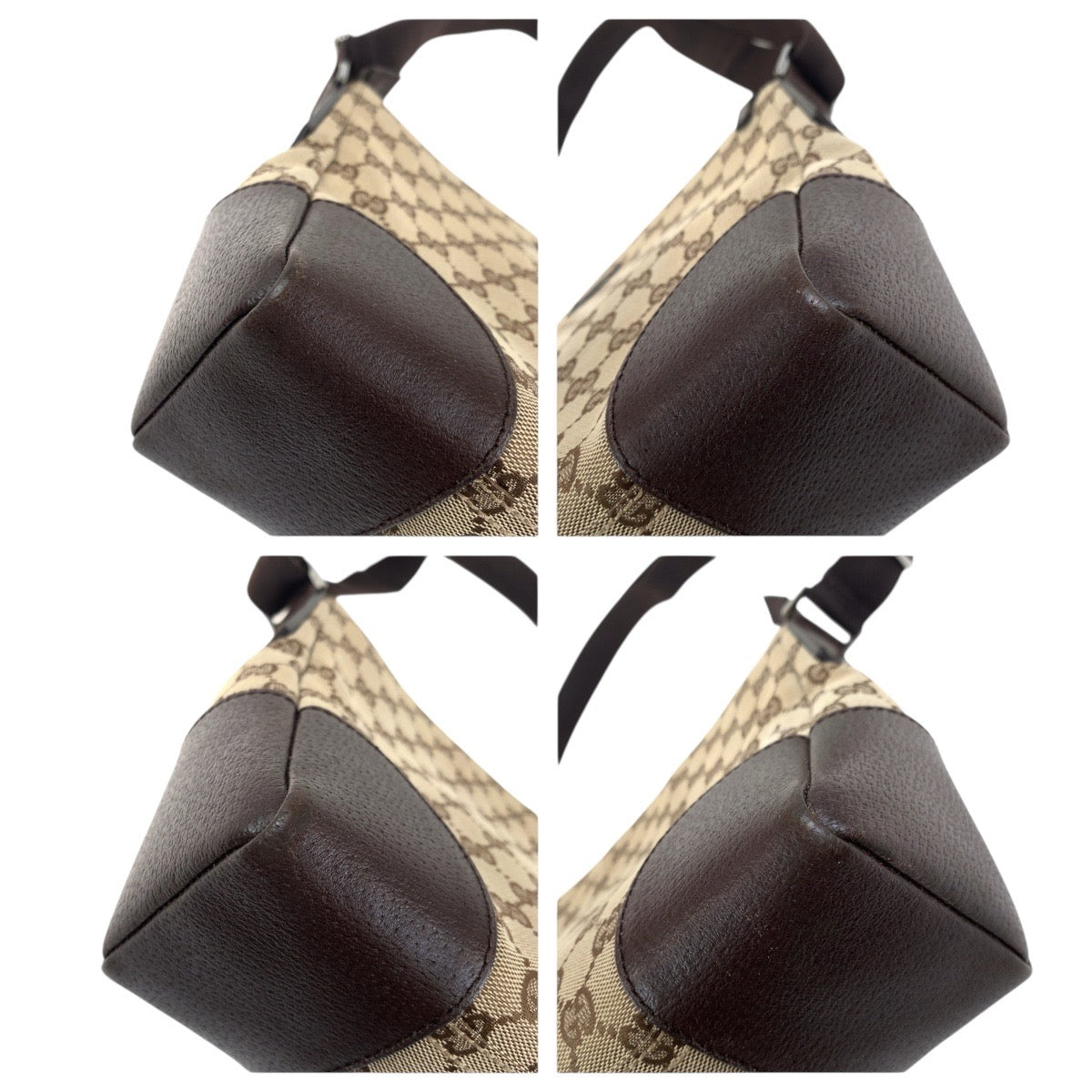 GUCCI Shoulder Bag 114273 GG canvas, leather Brown Silver Metal Shoulder Bag pochette Women Used Authentic