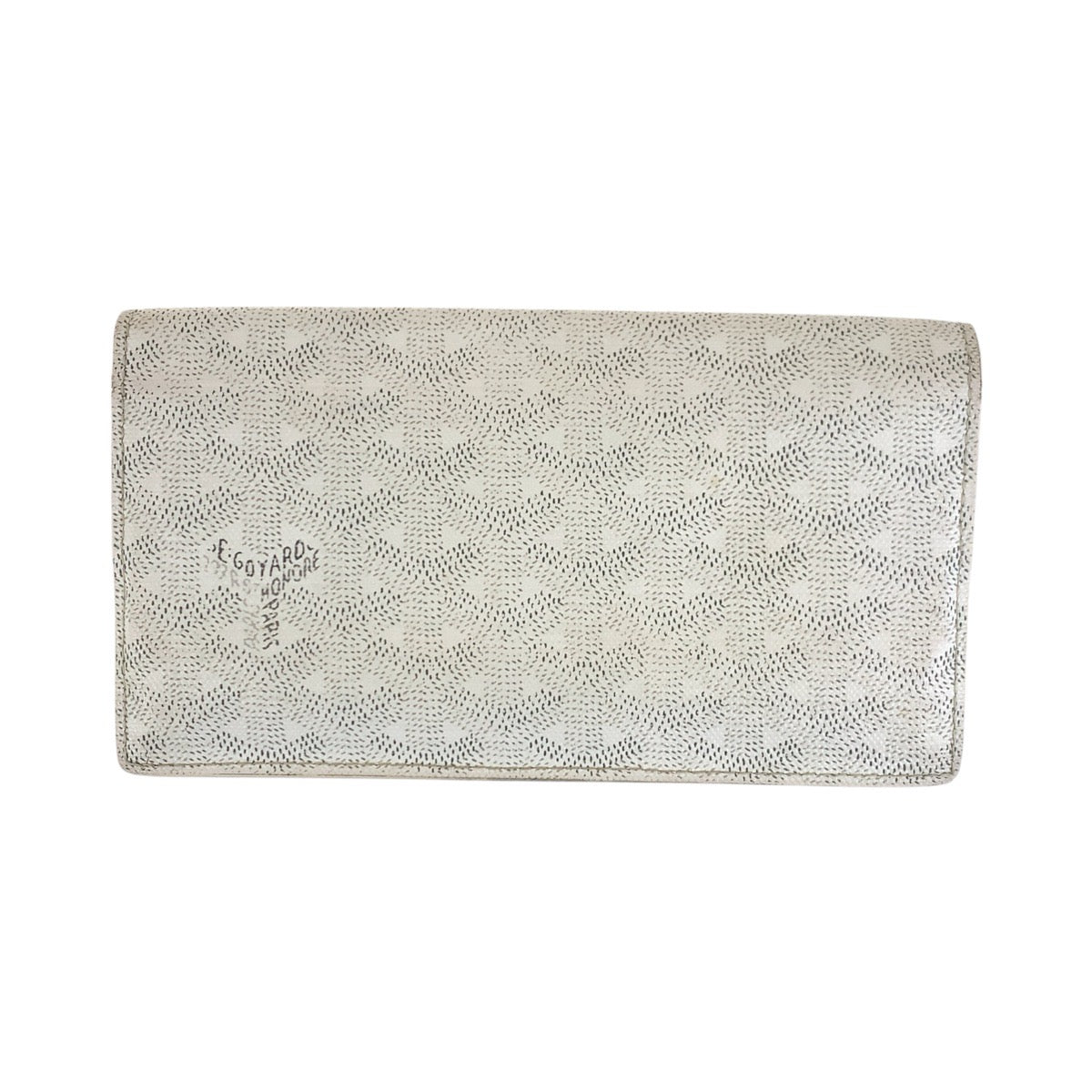 GOYARD Long Wallet Purse PVC White SilverMetal Herringbone