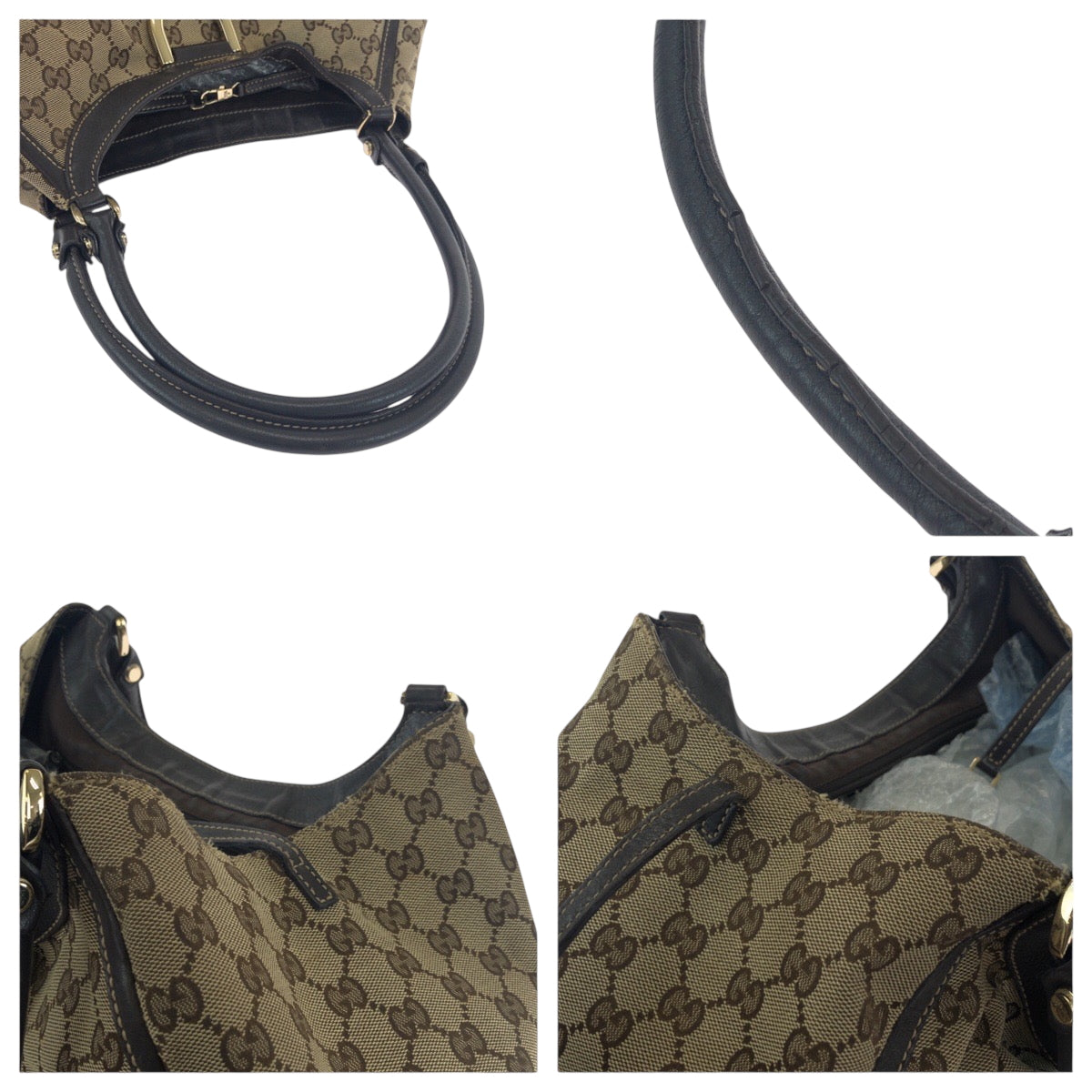 GUCCI Handbag 189855 GG canvas Beige brown Abbey