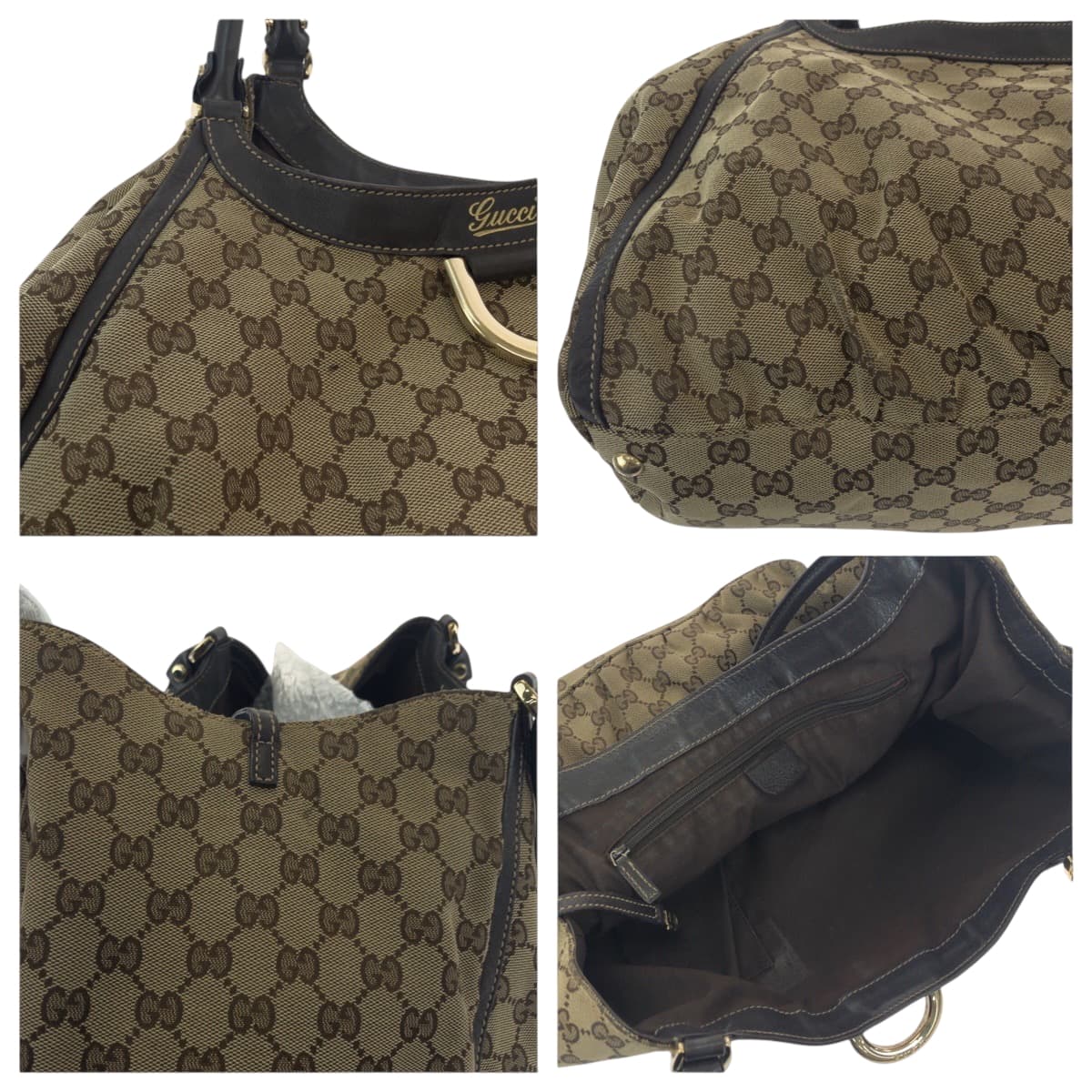 GUCCI Handbag 189855 GG canvas Beige brown Abbey