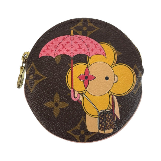 LOUIS VUITTON Coin case M69057 PVC Brown Yellow Gold Metal Coin case Coin Pocket Monogram Portomone Ron Vivienne Women Used Authentic