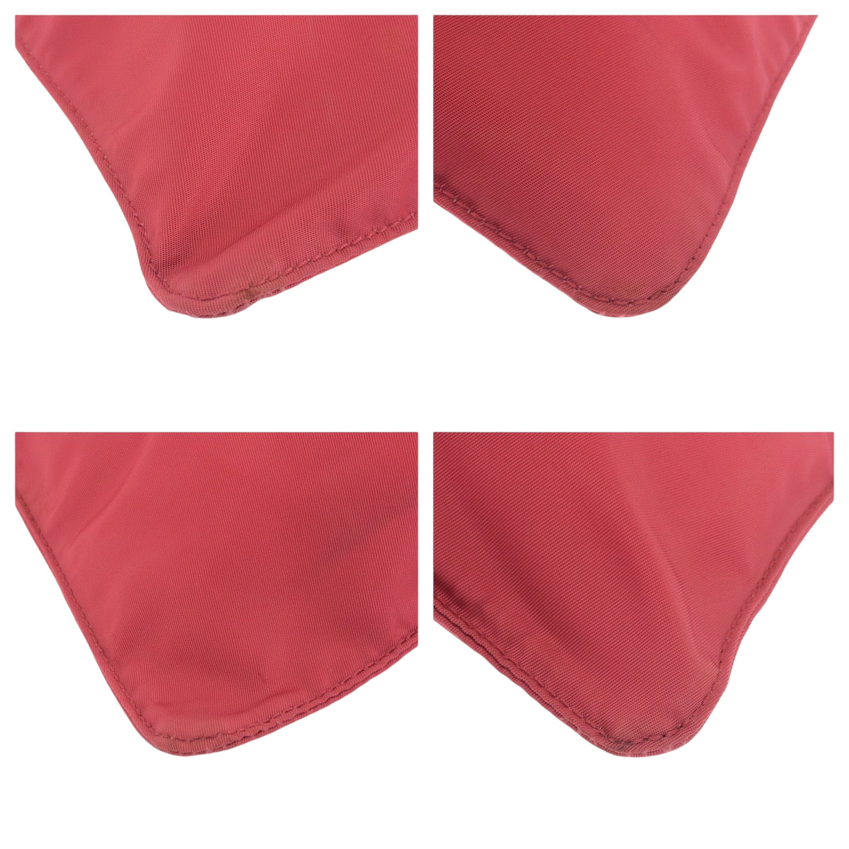 PRADA Shoulder Bag Nylon pink beige Shoulder Bag Sacoche Test Triangle With logo Women Used Authentic