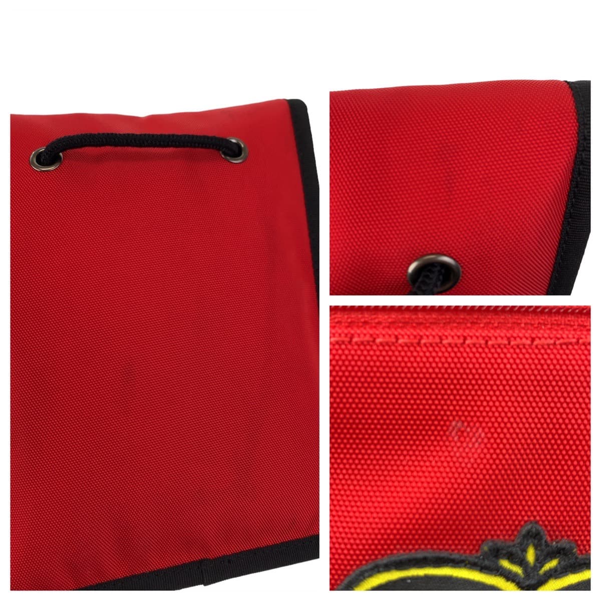 BALENCIAGA Shoulder Bag Nylon Red Silver Metal Shoulder Bag pochette Explorer BB logo mens Used Authentic
