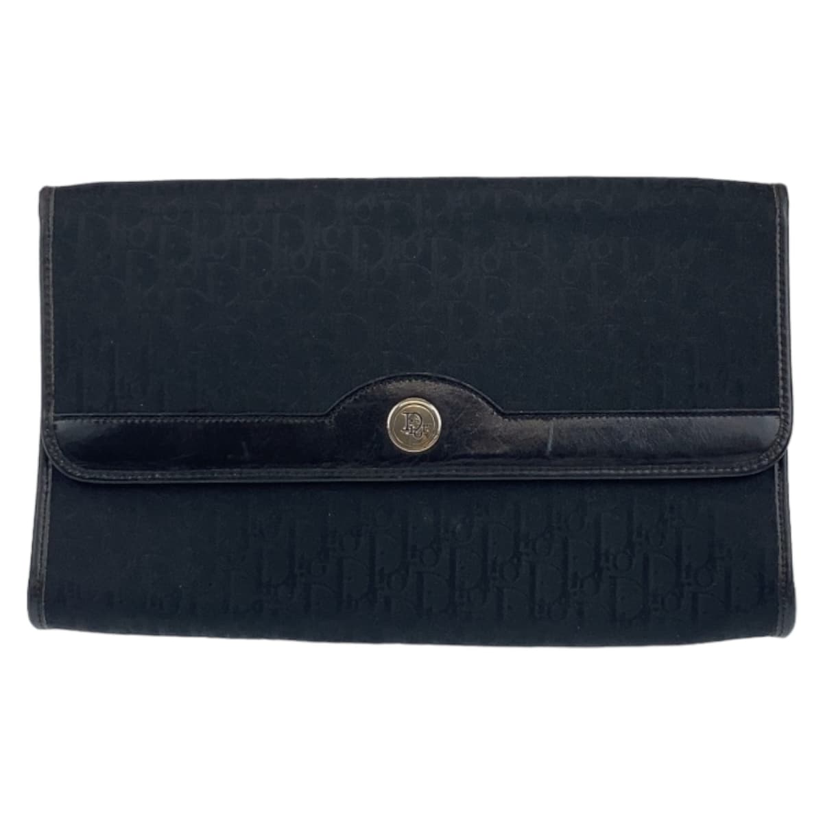 Dior Shoulder Bag canvas Black Gold Metal Trotter