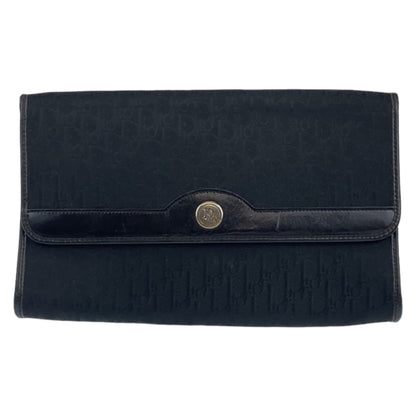 Dior Shoulder Bag canvas Black Gold Metal Trotter