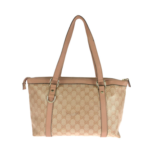 GUCCI Tote Bag 141470 PVC Pink Gold Metal Tote Bag Shoulder Bag Guccisima Women Used Authentic