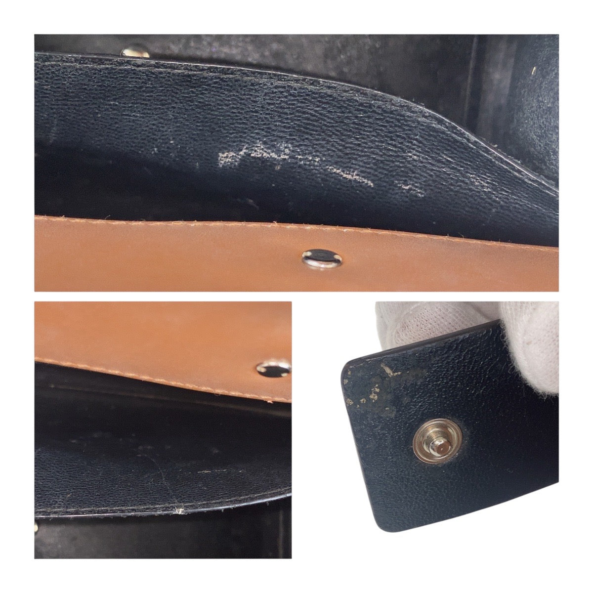 Givenchy Handbag leather Brown Silver Metal Handbag Shoulder Bag 2WAY Horizon Small Bag Women Used Authentic